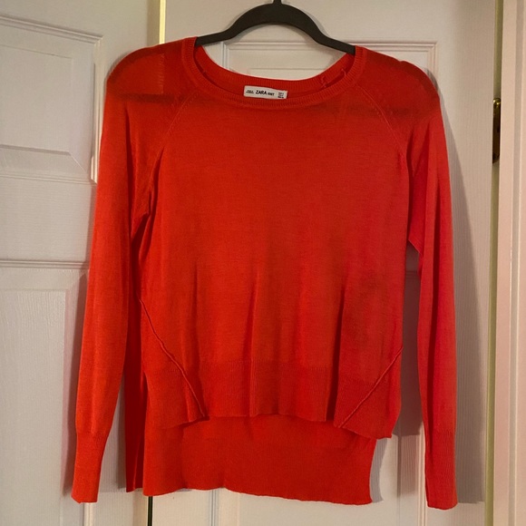 Zara Orange Lightweight Long Sleeved Sweater | S - Picture 4 of 9